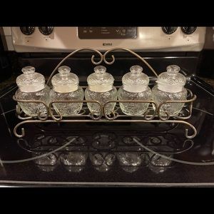 Princess House Fantasia Spice Jars with Rack